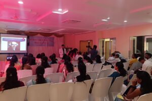 Discussion and interaction during advanced clinical seminar for physicians